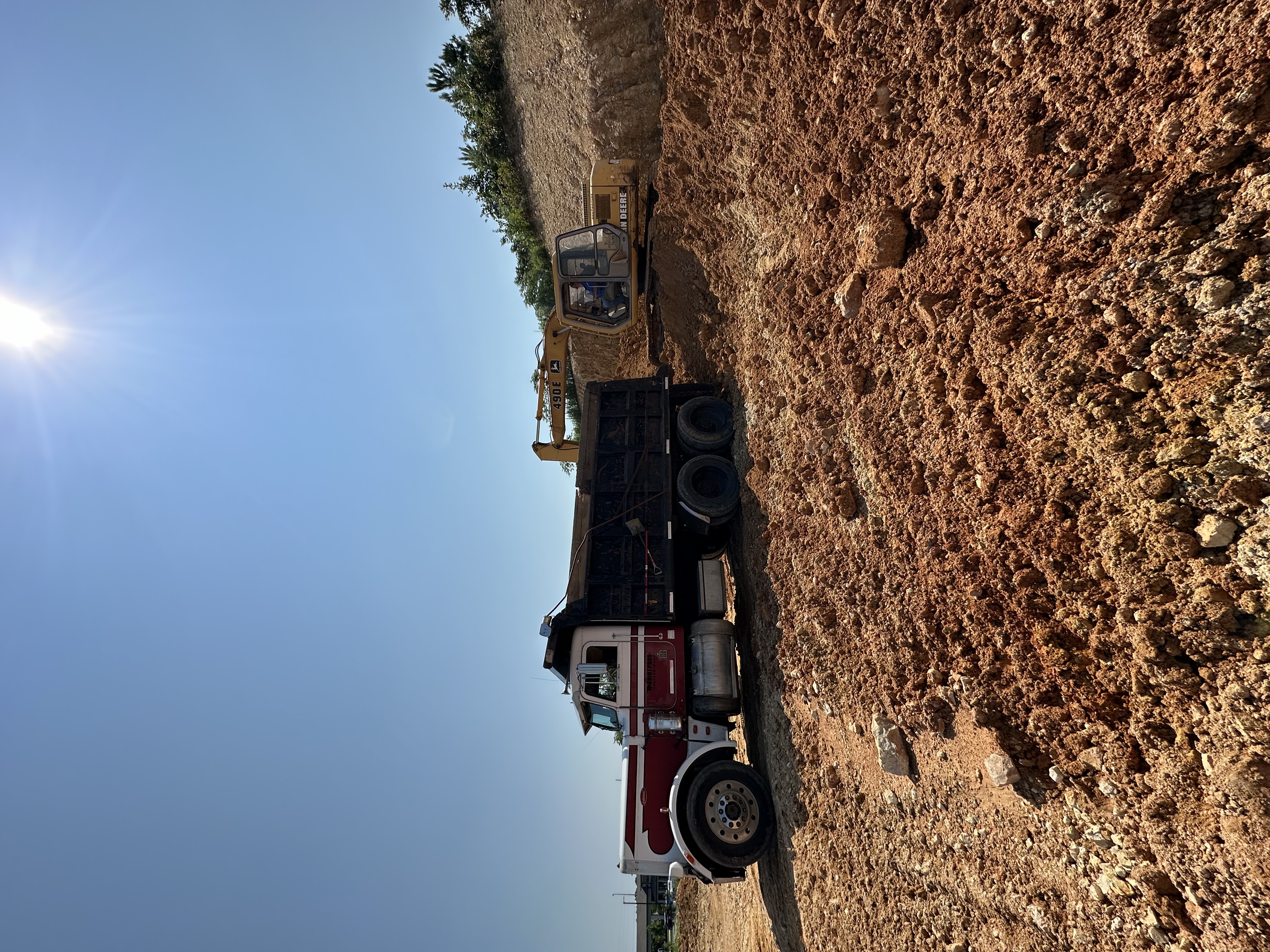 Excavator working on site